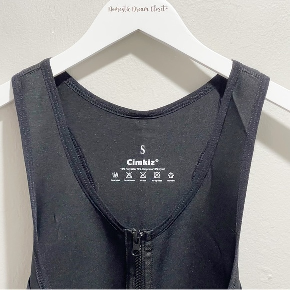 CIMKIZ Women’s Black Neoprene Blend Sauna Fitness Vest Waist Trainer Size Small - Picture 5 of 11